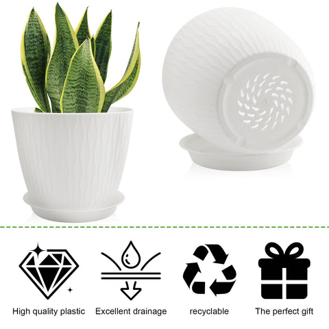 GDJUQZ 6-inch self-watering plant pot fits small desks and shelves.