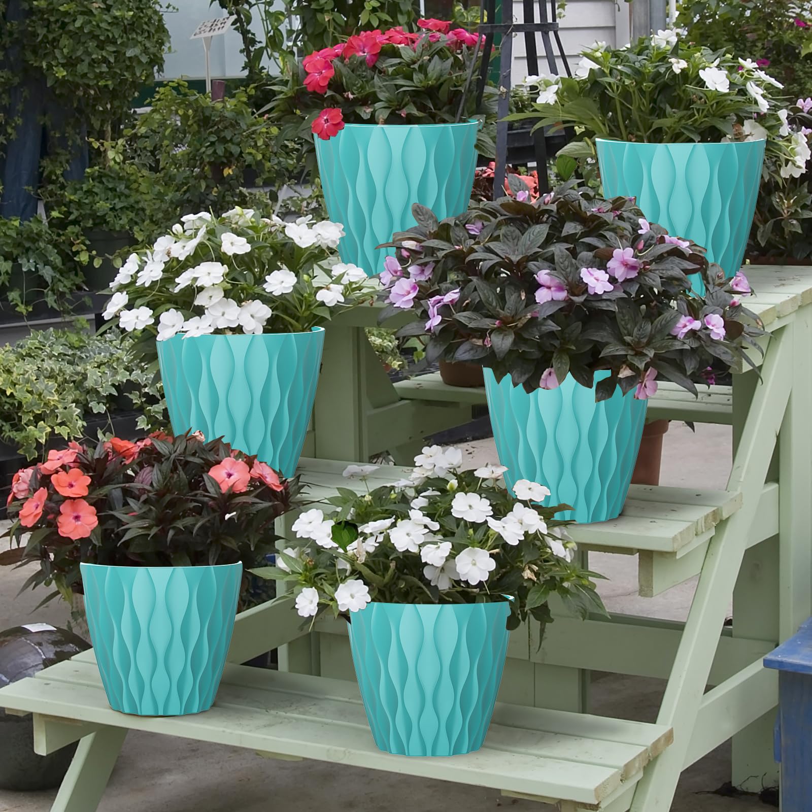 GDJUQZ 6-pack 7-inch pots, ready for gifting and batch planting.