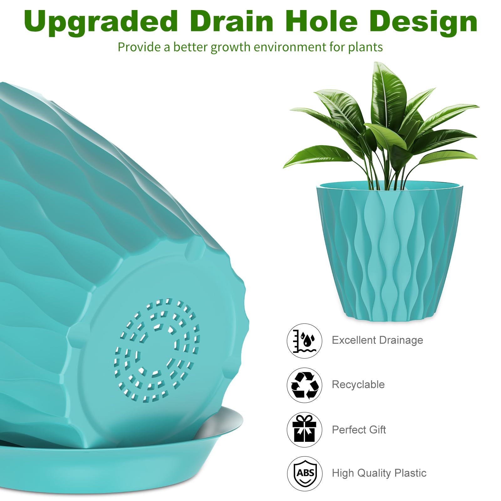 GDJUQZ 7-inch pot with solid walls, durable for long-lasting use.
