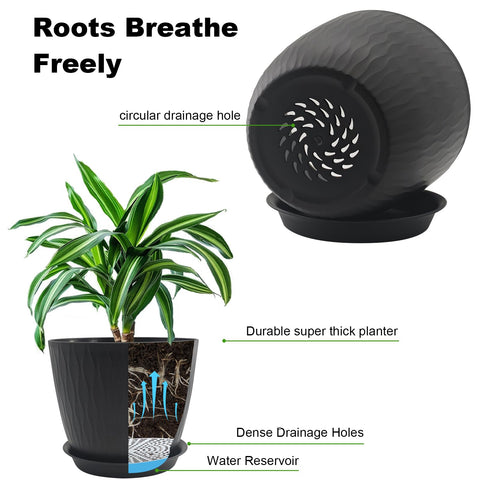 GDJUQZ drainage holes ensure soil aeration and healthier roots in every pot.