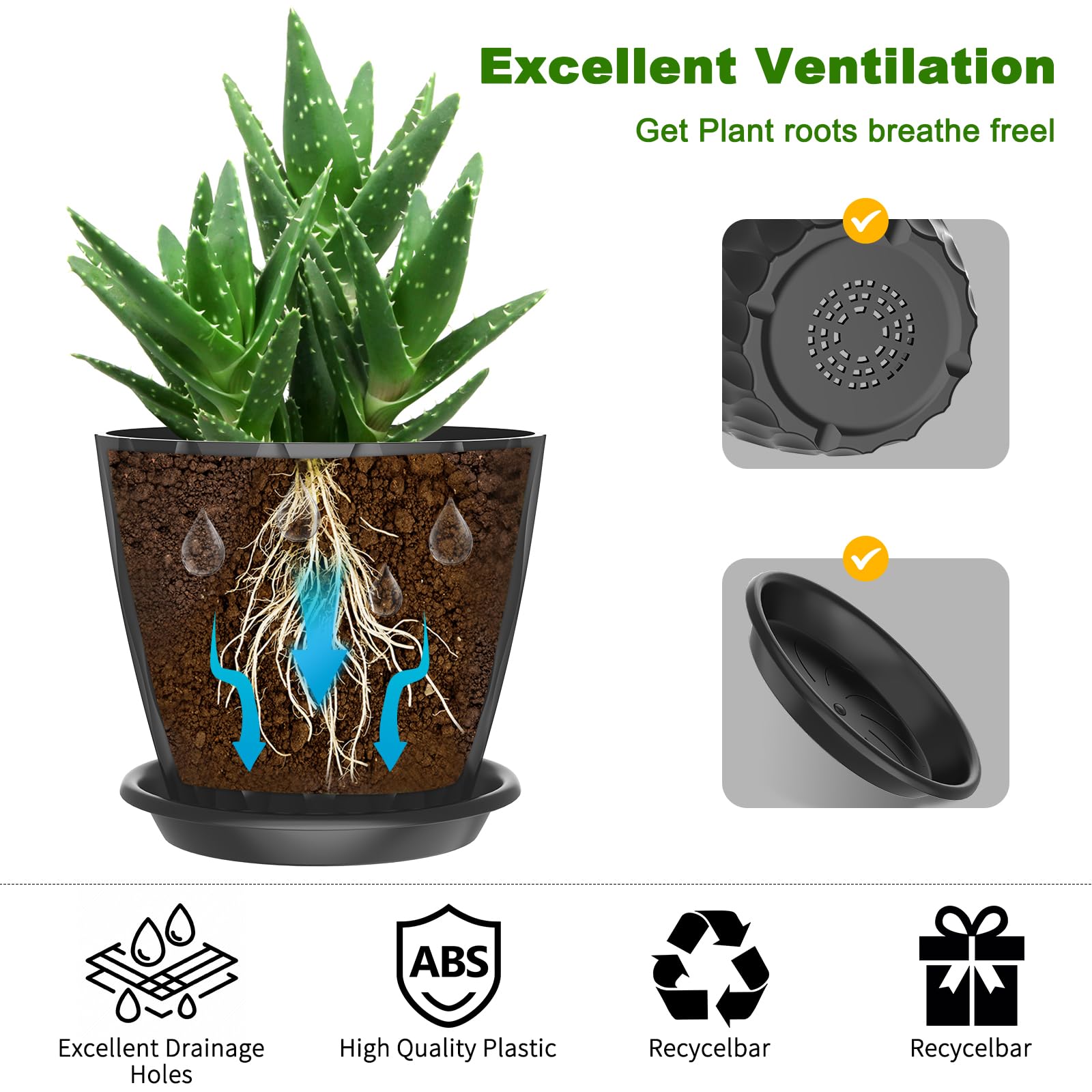GDJUQZ modern minimalist plant pots fit desks and shelves.