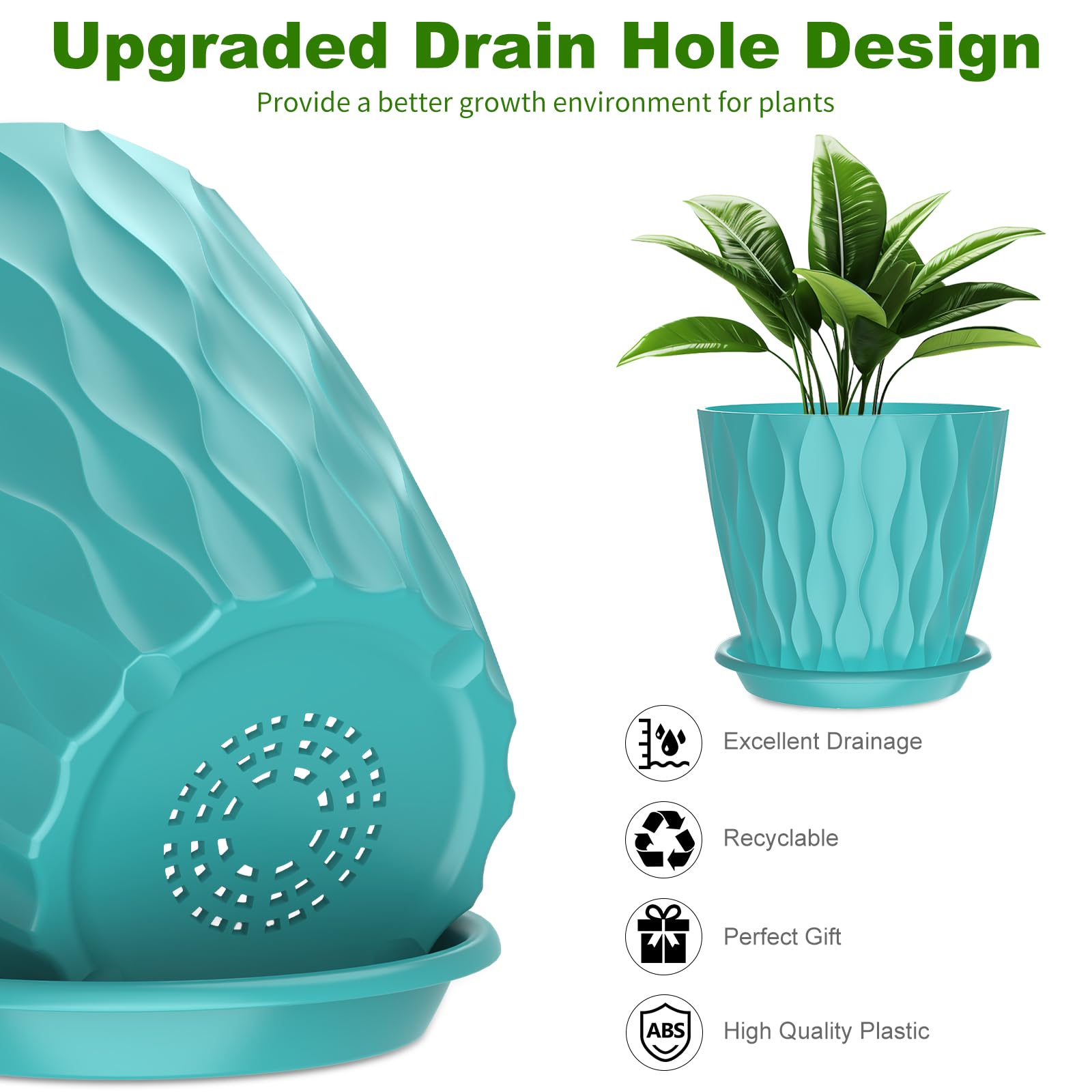 GDJUQZ orchid pot with removable tray simplifies overflow management