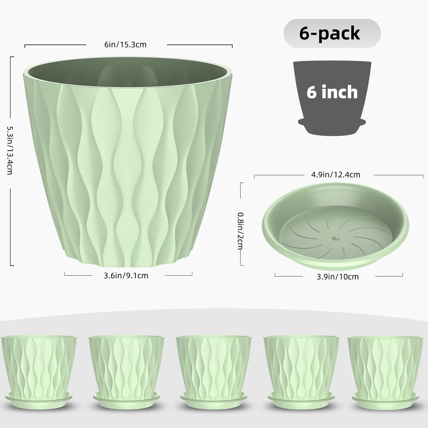 GDJUQZ outdoor plastic planter with tray prevents spills during gardening projects.