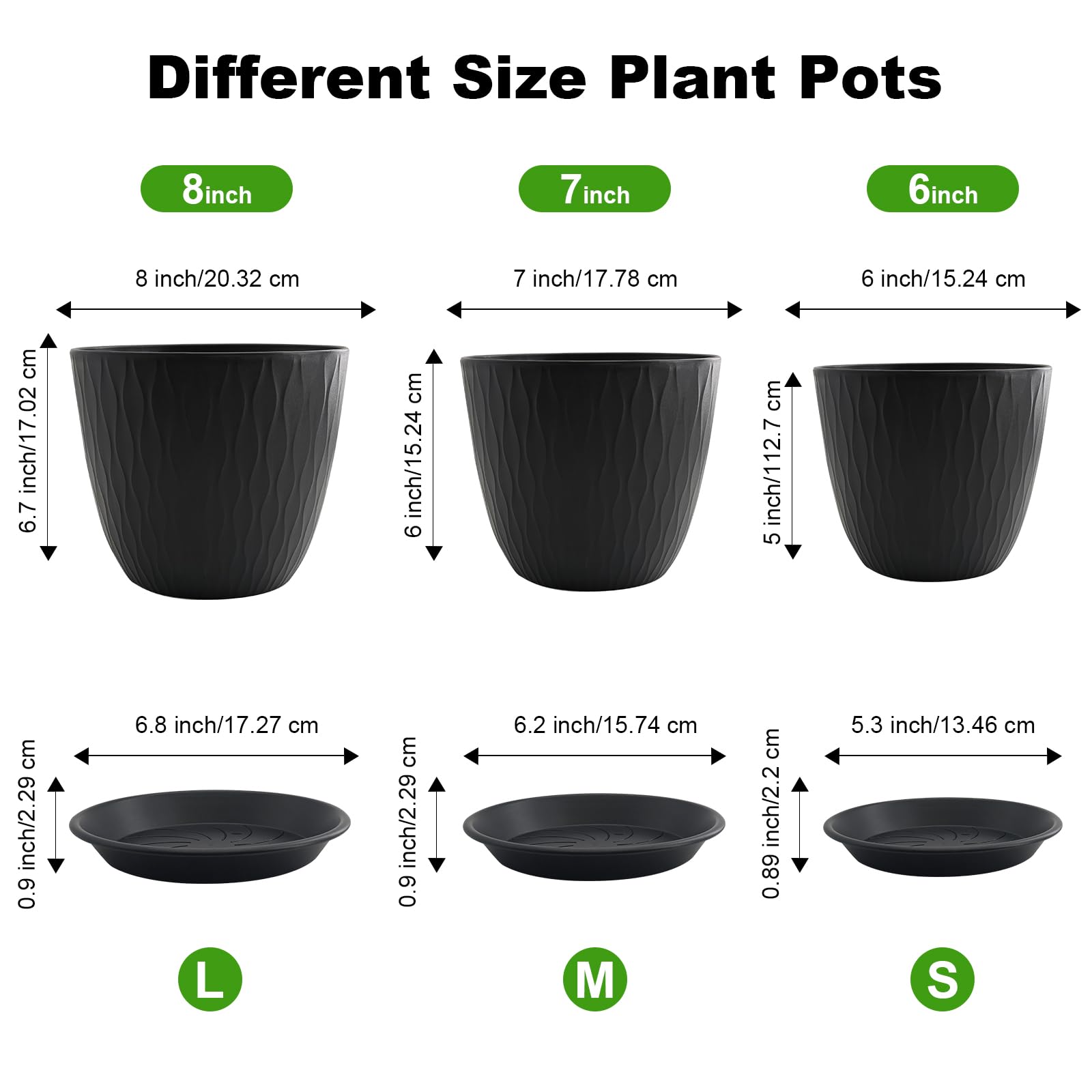 GDJUQZ 7 inch pot in matte finish adds chic indoor greenery.