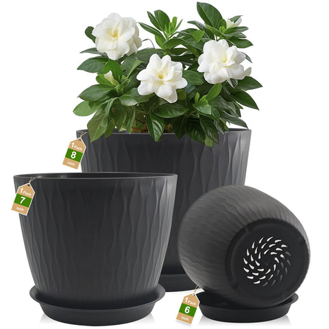 GDJUQZ 8 inch plant pot with mesh drainage holes for healthy roots.