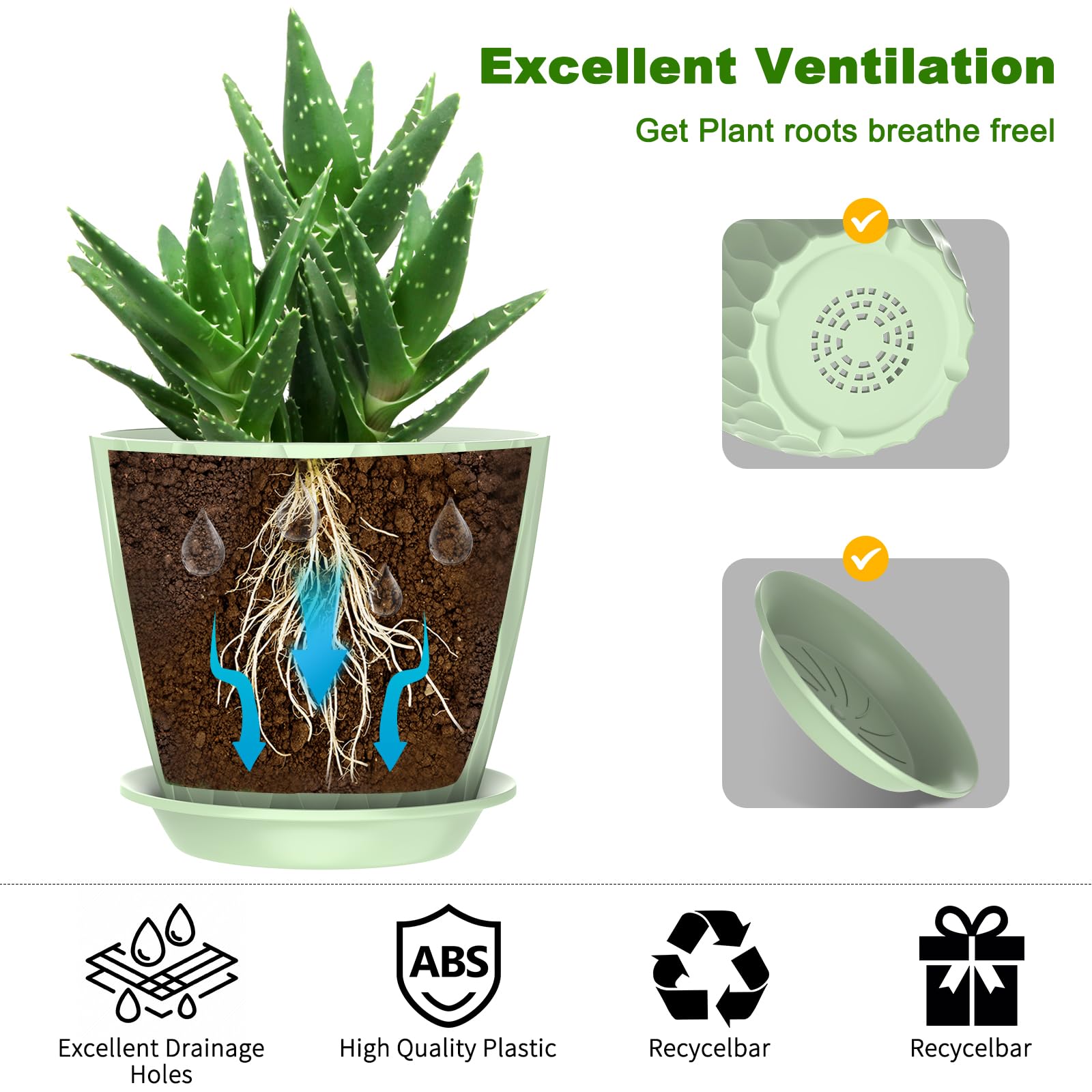 GDJUQZ removable trays keep surfaces dry while watering delicate plants.