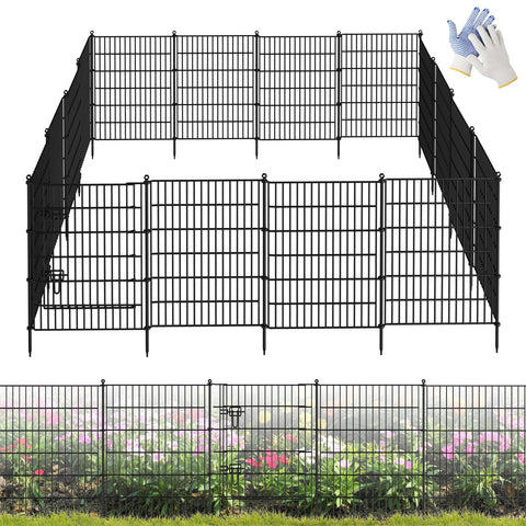 GDKASRNY 16-panel garden fence assembly for easy outdoor setup
