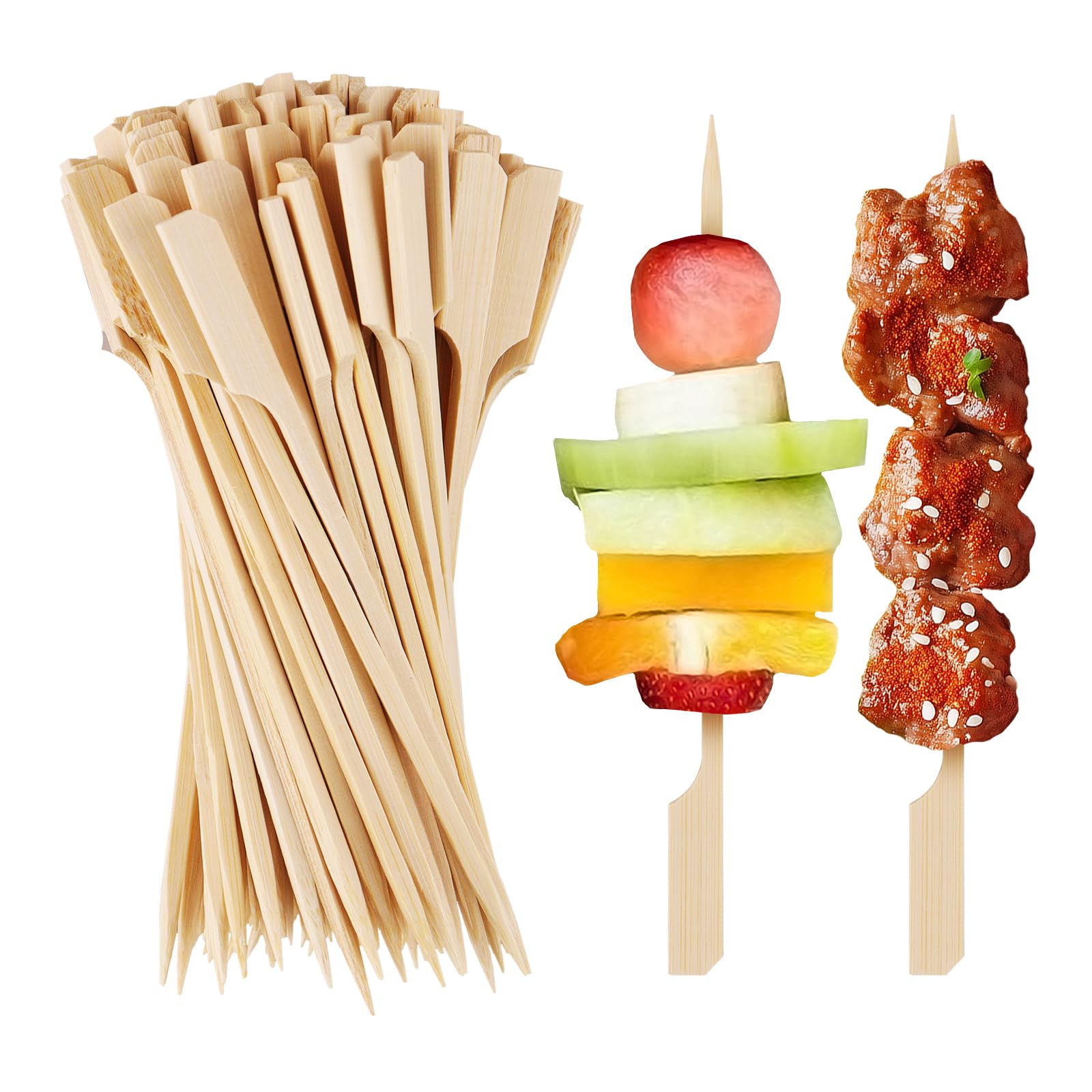 GDMINLO 6-inch paddle wood picks for elegant appetizers and drinks.