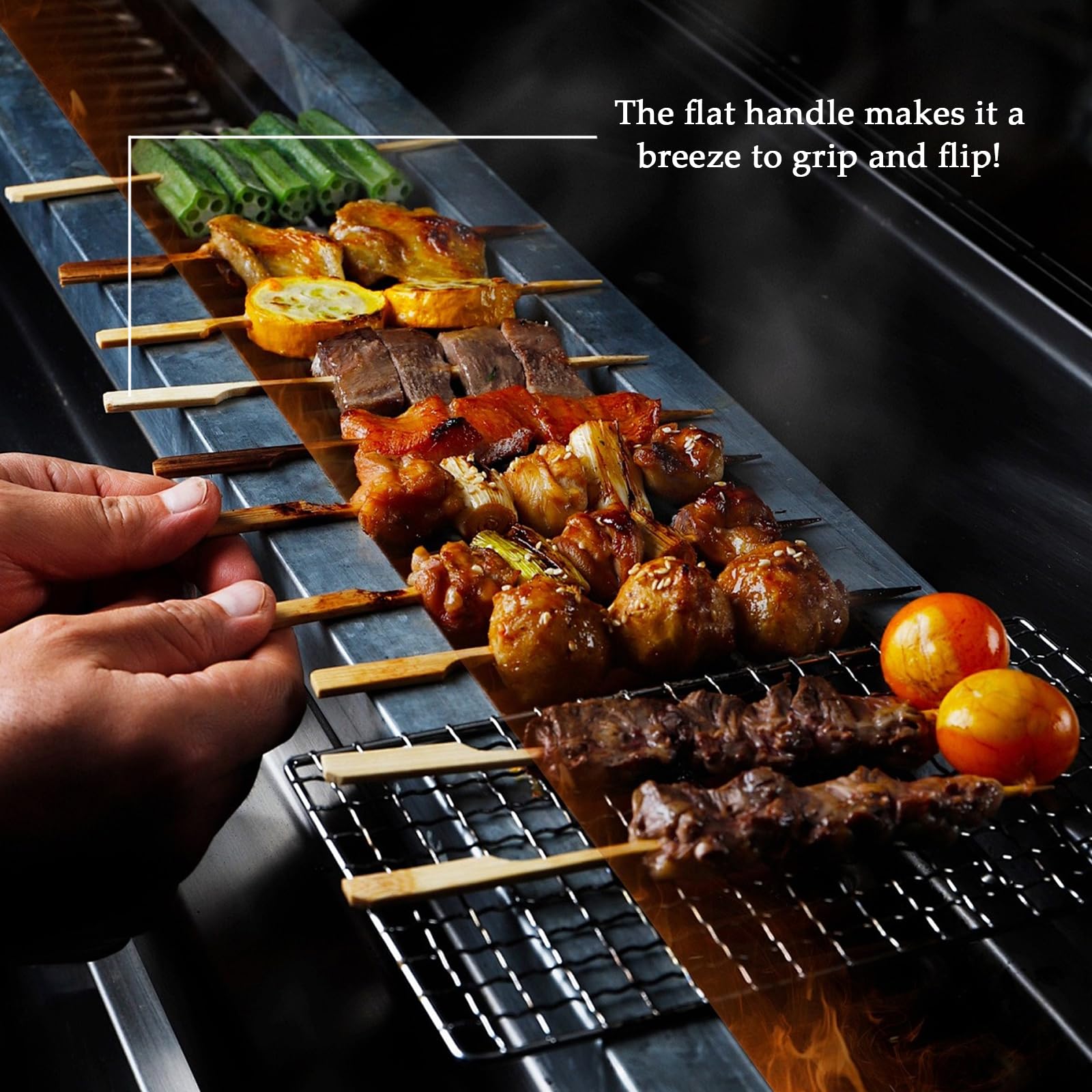GDMINLO natural finish skewers elevate charcuterie and platters.