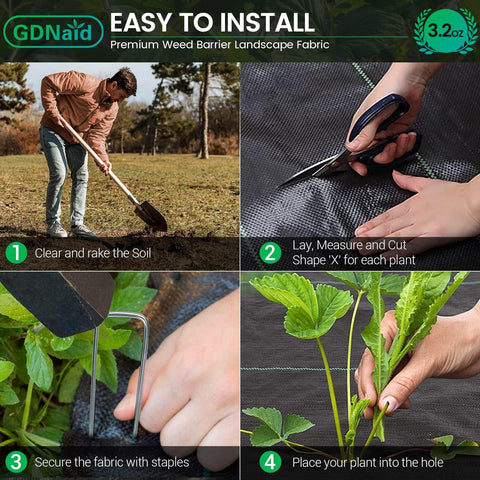 GDNaid weed barrier beneath plants, allowing water and nutrients to reach roots.