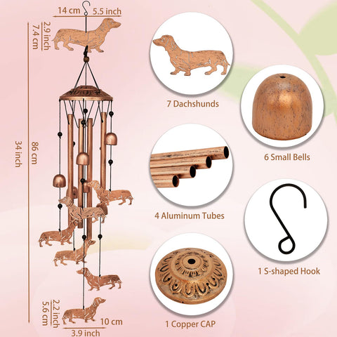 GDNSFIT dachshund garden decor brings peaceful outdoor sounds.