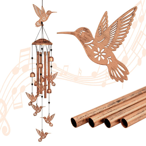 GDNSFIT hummingbird wind chime for outdoor decor adds charm to your garden.