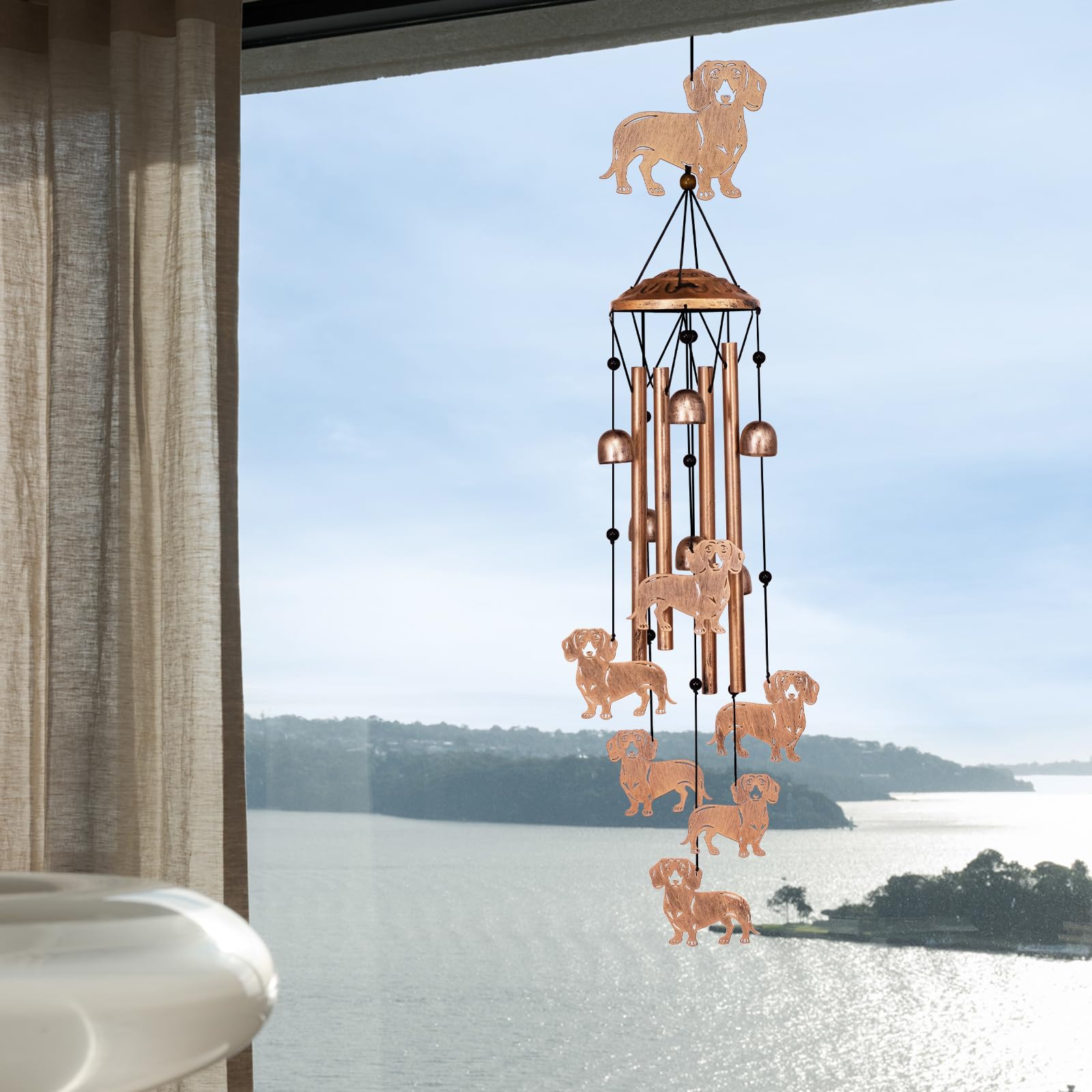 GDNSFIT dachshund wind chime presented as memorial gift for loved ones.