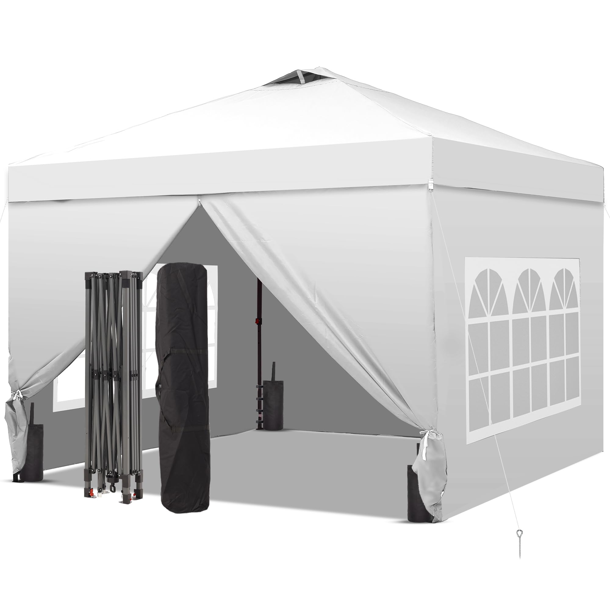 GDY 10x10 pop-up canopy frame ready for quick setup at events.