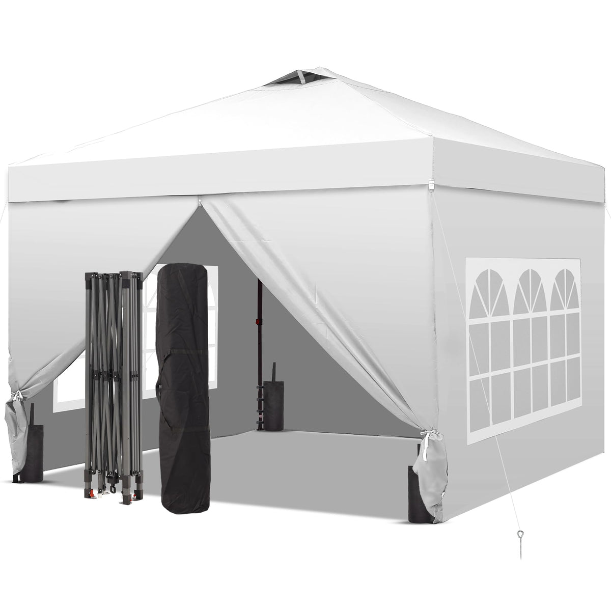 GDY 10x10 pop-up canopy frame ready for quick setup at events.