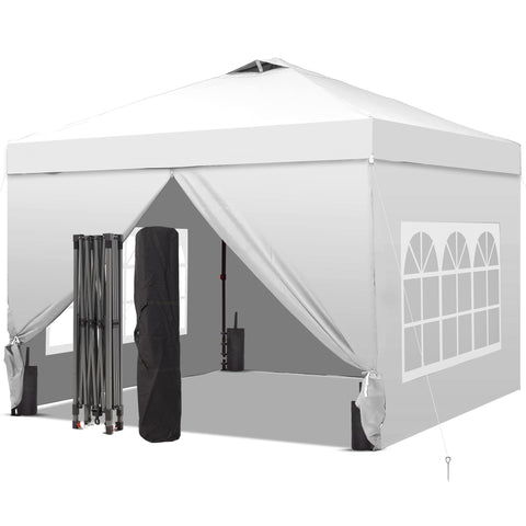 GDY 10x10 pop-up canopy frame ready for quick setup at events.