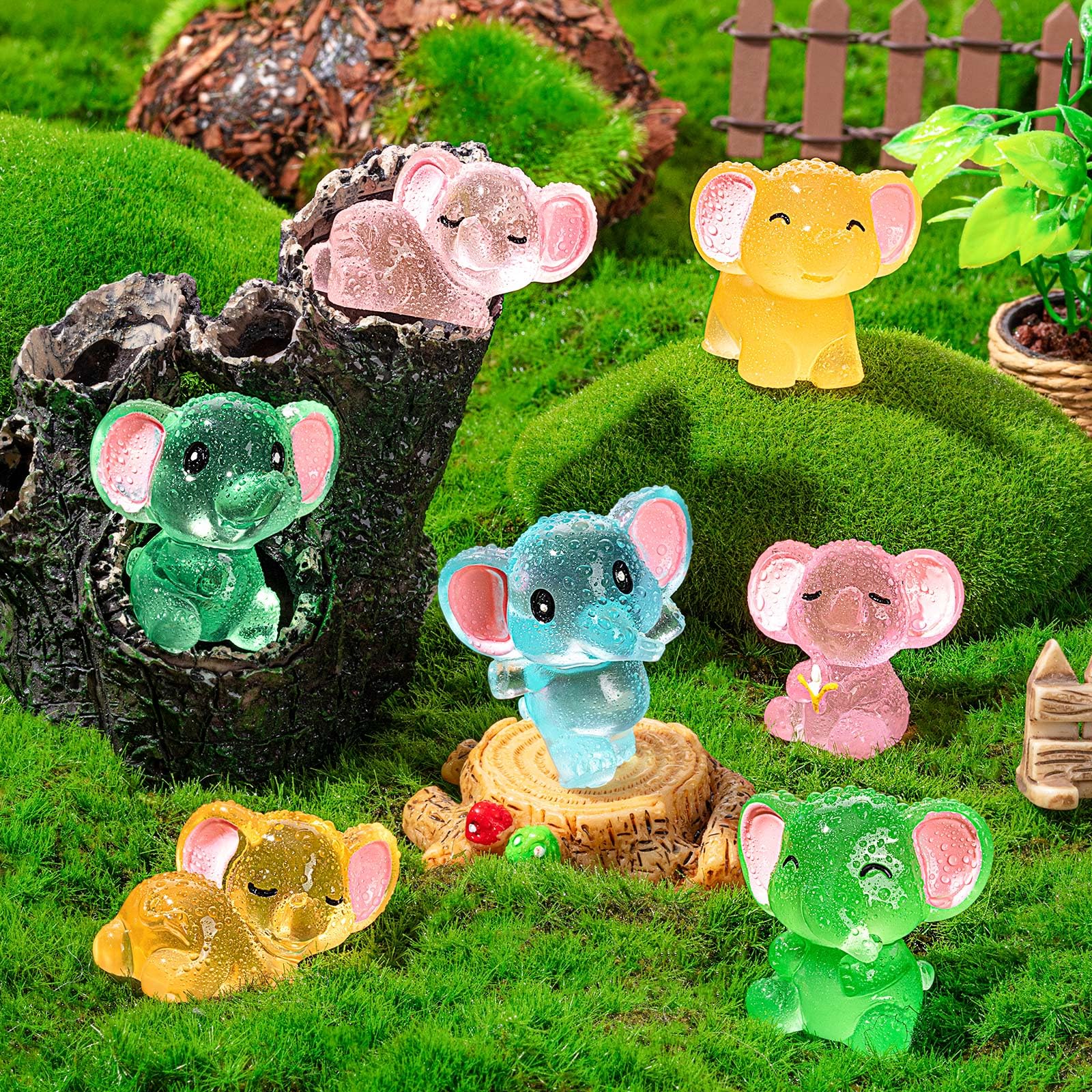 GDZRDFLH elephant figurines set enhances fairy garden decor.