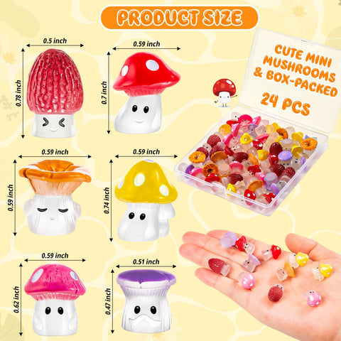 GDZRDFLH resin mushrooms with vibrant colors ideal for terrariums