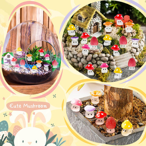 GDZRDFLH terrarium accessory enhances micro landscapes with cute mushroom figures