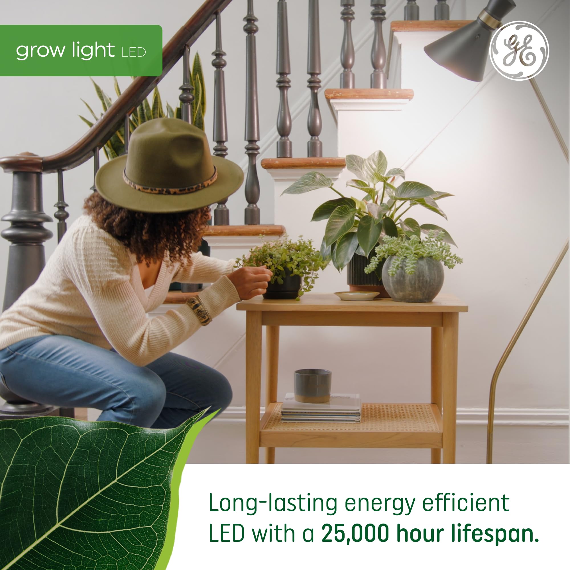 GE Grow PAR38 bulb installation in E26 fixture for easy setup.