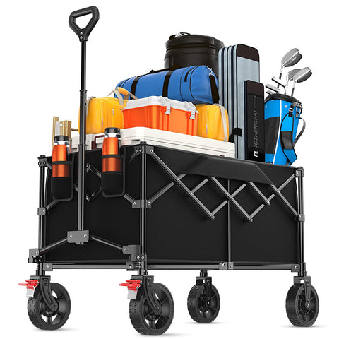 Geamen 180L collapsible wagon full capacity for camping gear and groceries.