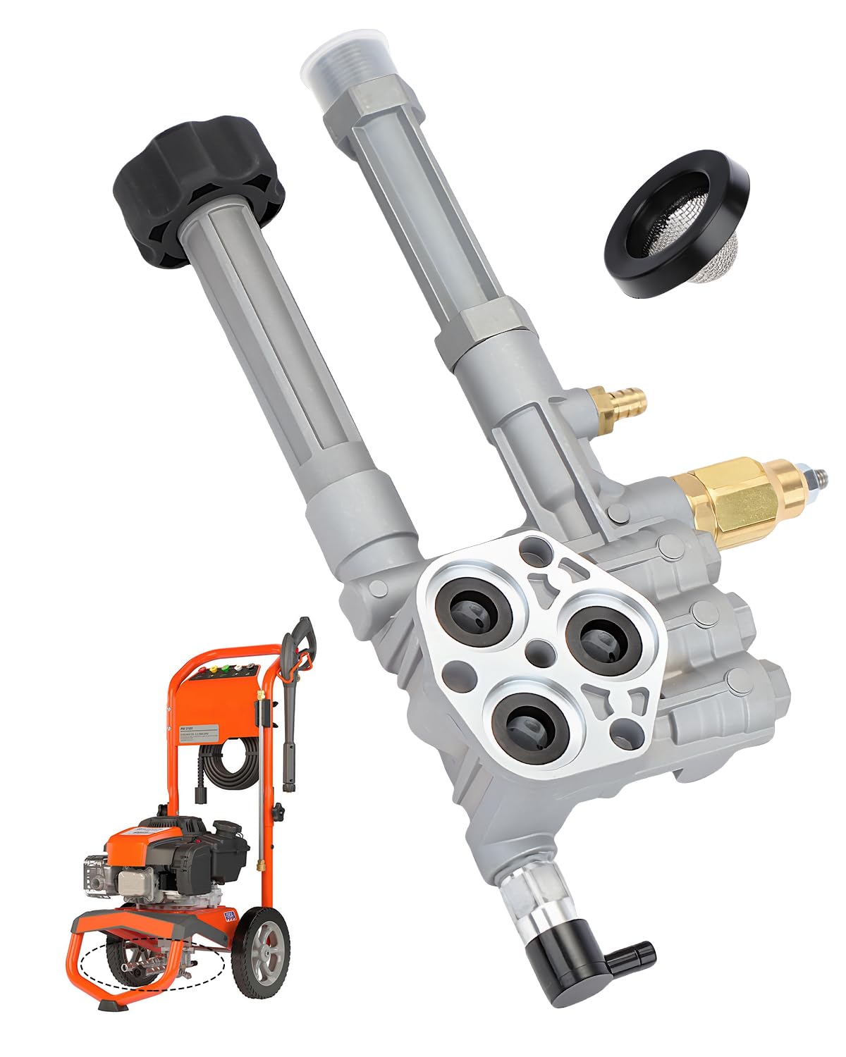 GEARBONE AR42940 pump head assembly shown for quick replacement and improved pressure.