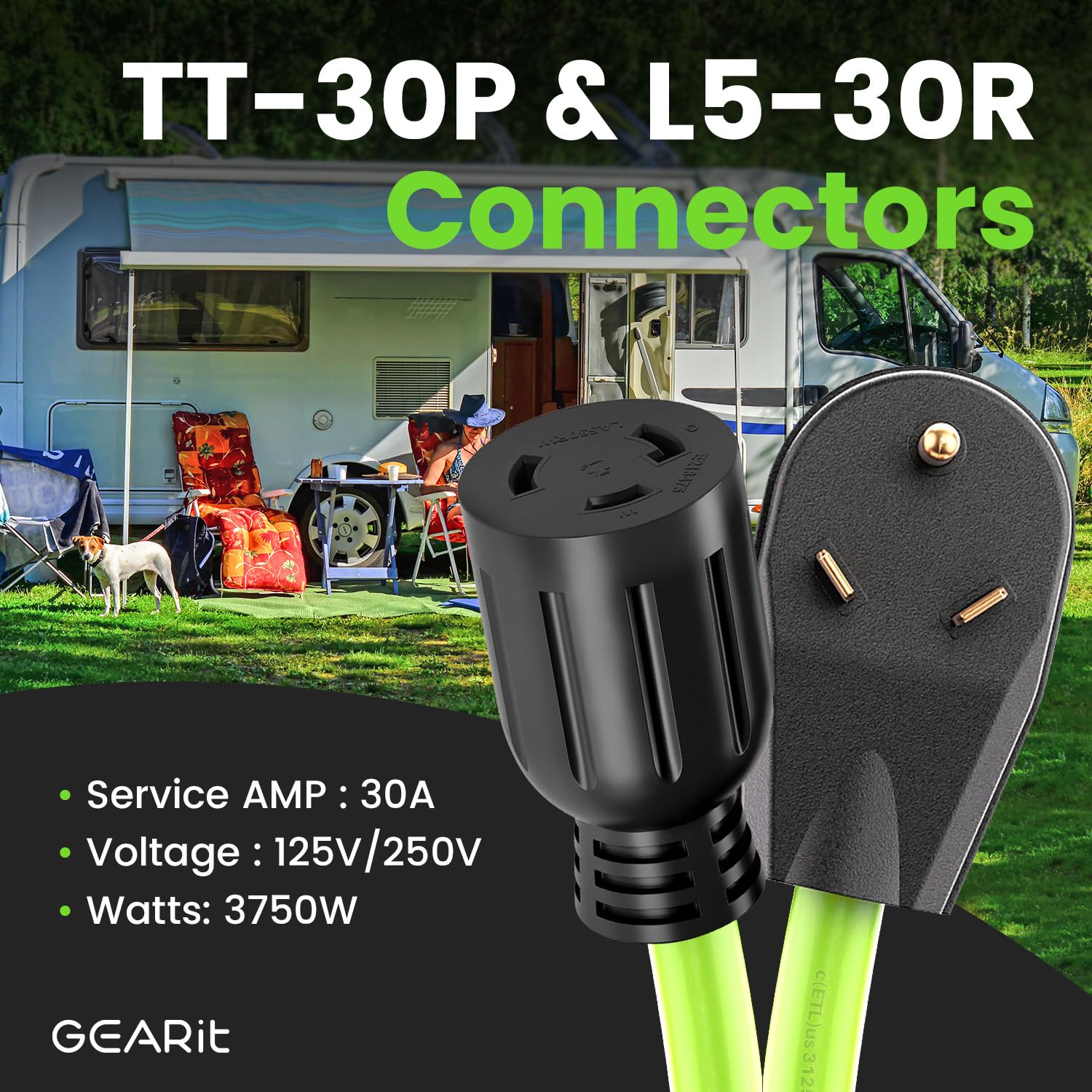 GEARit STW-rated outdoor extension cord ready for sun and rain.