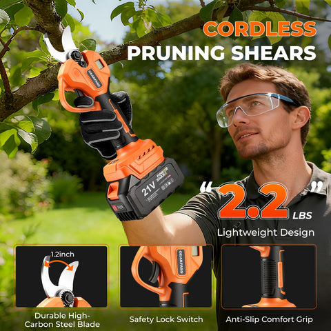 GEARPASS pruning shears included for up to 1.2 inches branches