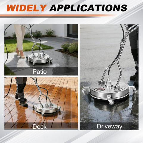 GEARWAVE 20inch surface cleaner on driveway demonstrates fast streak-free cleaning.