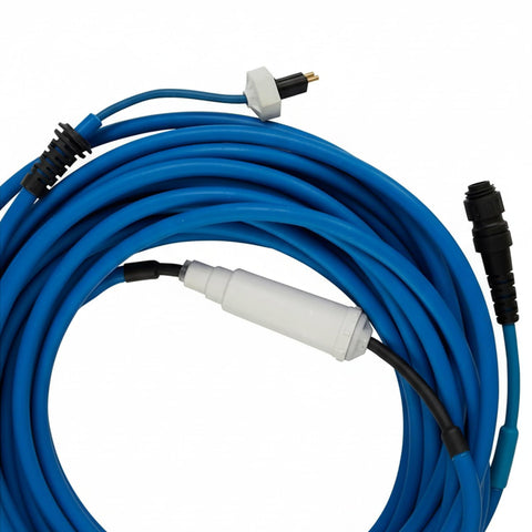 Gearwiz blue cable with two big floats, ensuring smooth swiveling during operation
