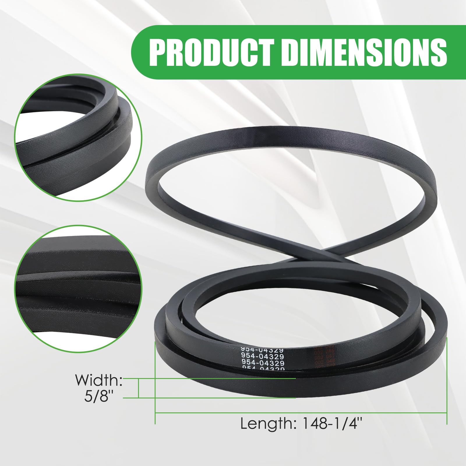 GEATaaT 954-04329A belt closeup emphasizes reinforced materials and reliability.