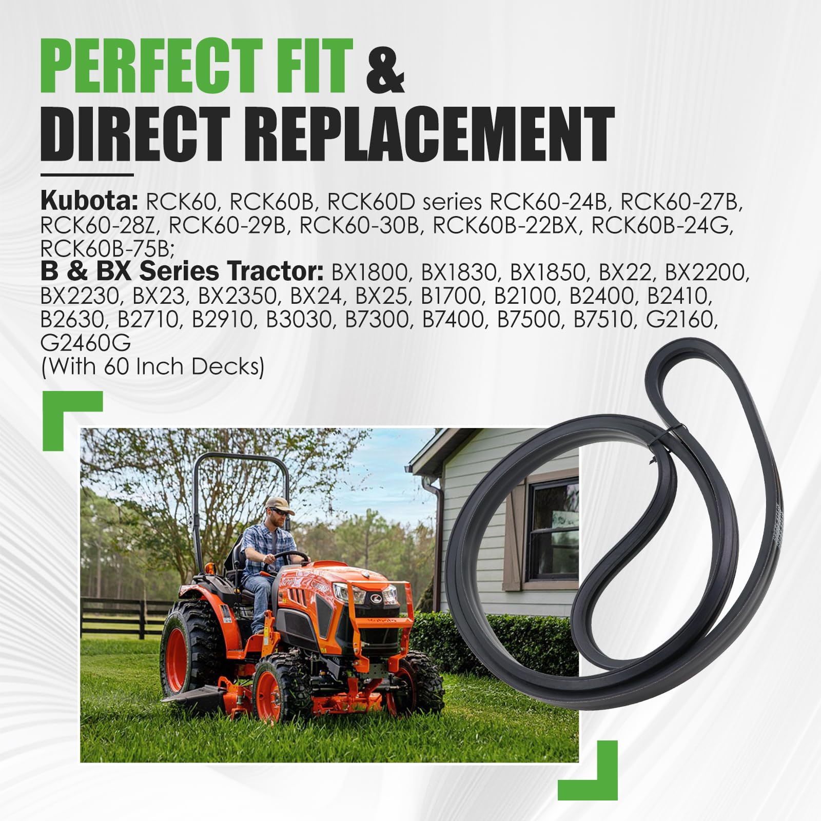 GEATaaT K5371-34710 deck belt closeup; 2-band construction durability.