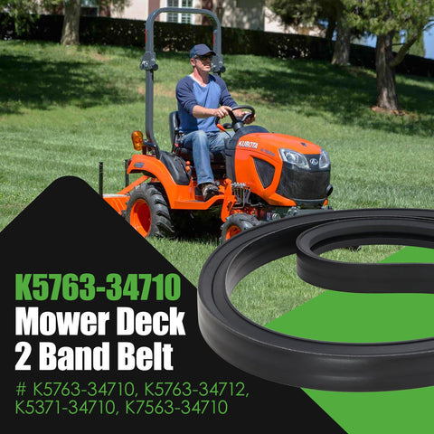 GEATaaT K5763-34712 deck belt side view; fits Kubota 60-inch decks.