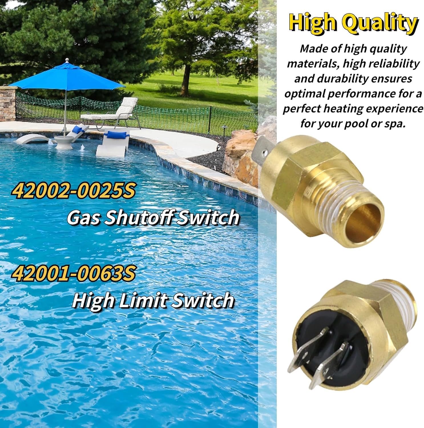 GEATaaT pool heater kit high limit switch replacement protects from overheating