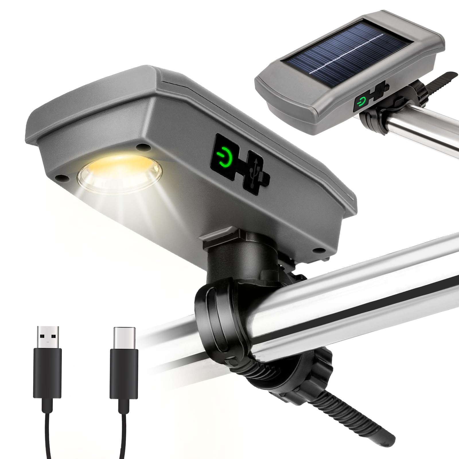 GEAUPASE solar grill light head provides bright, even illumination for safer nighttime grilling