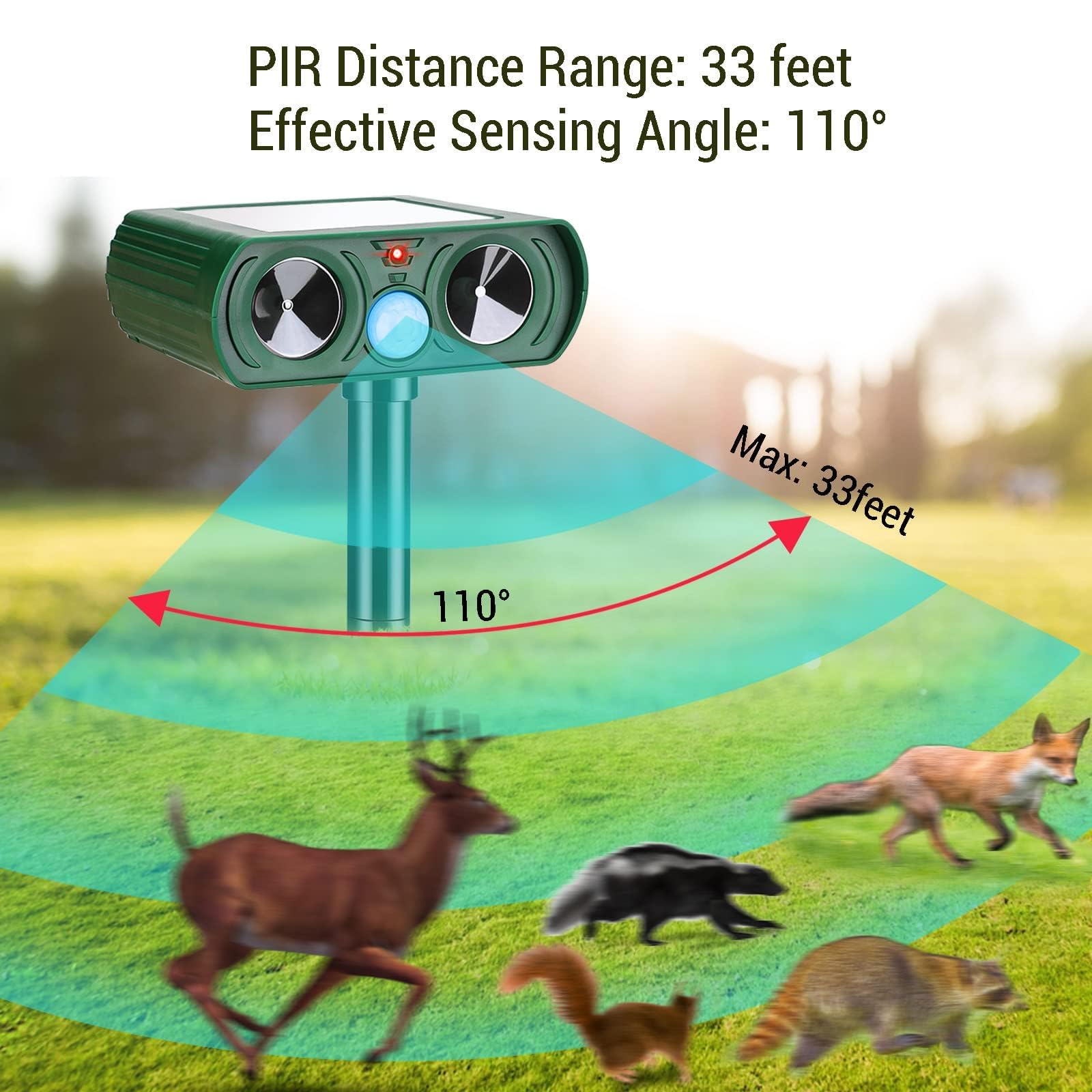 Gebatule IPX4 waterproof housing withstands rain for year-round protection.