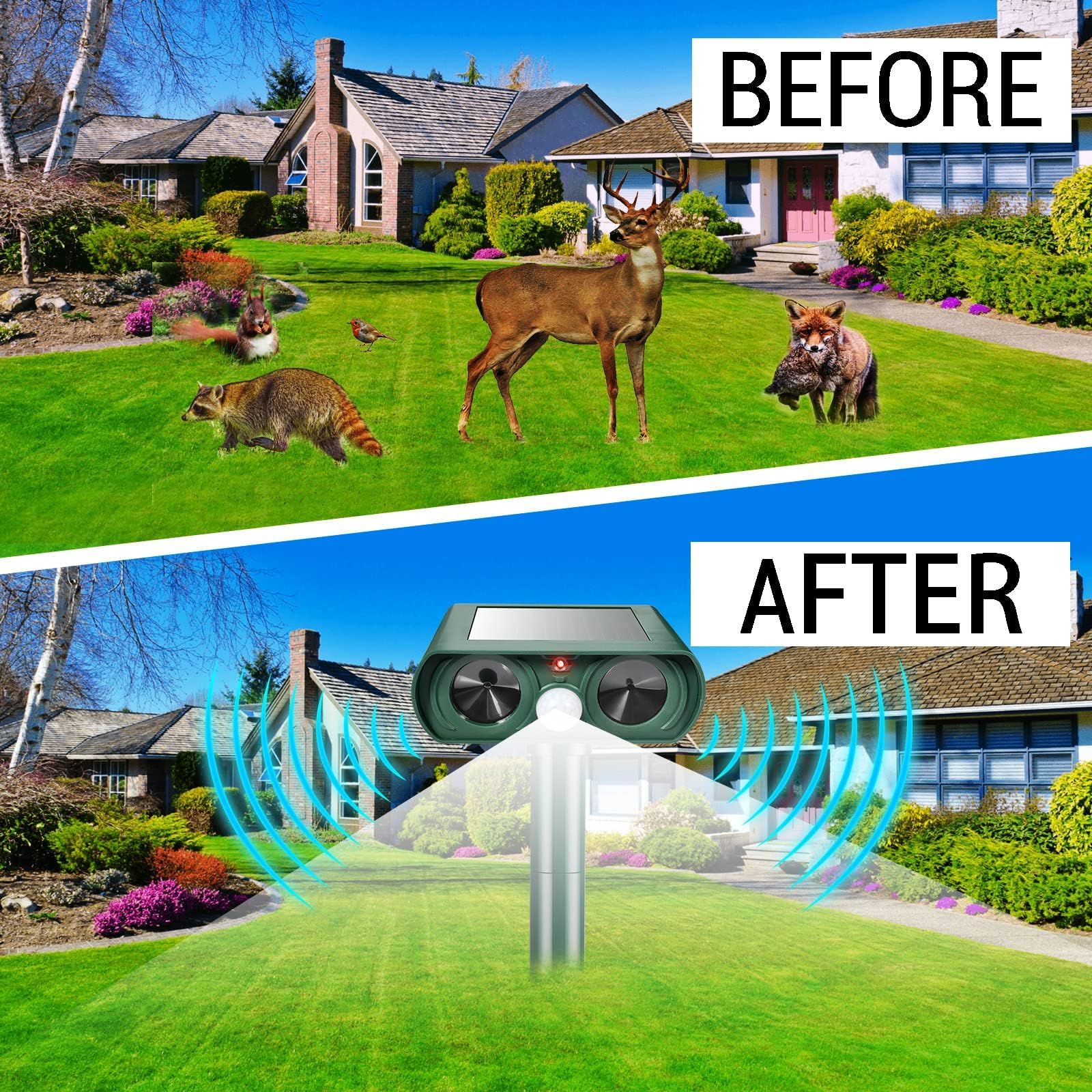 Gebatule portable deterrent for patios, farms, camping, and boats.