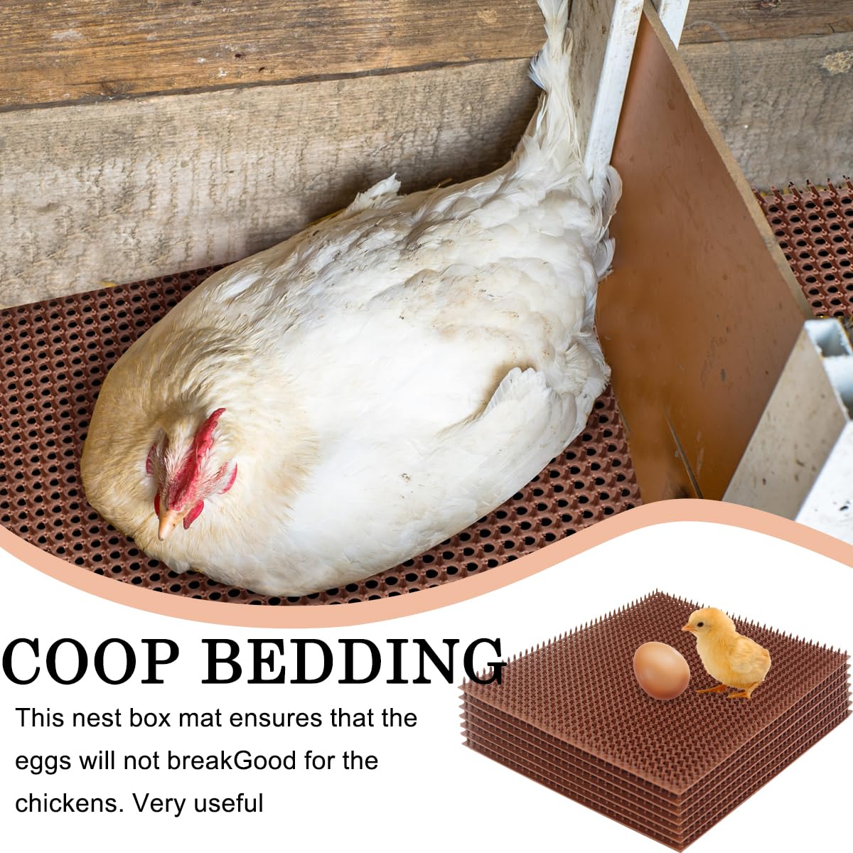 Gebena coop bedding nest pads simplify cleanup and storage.