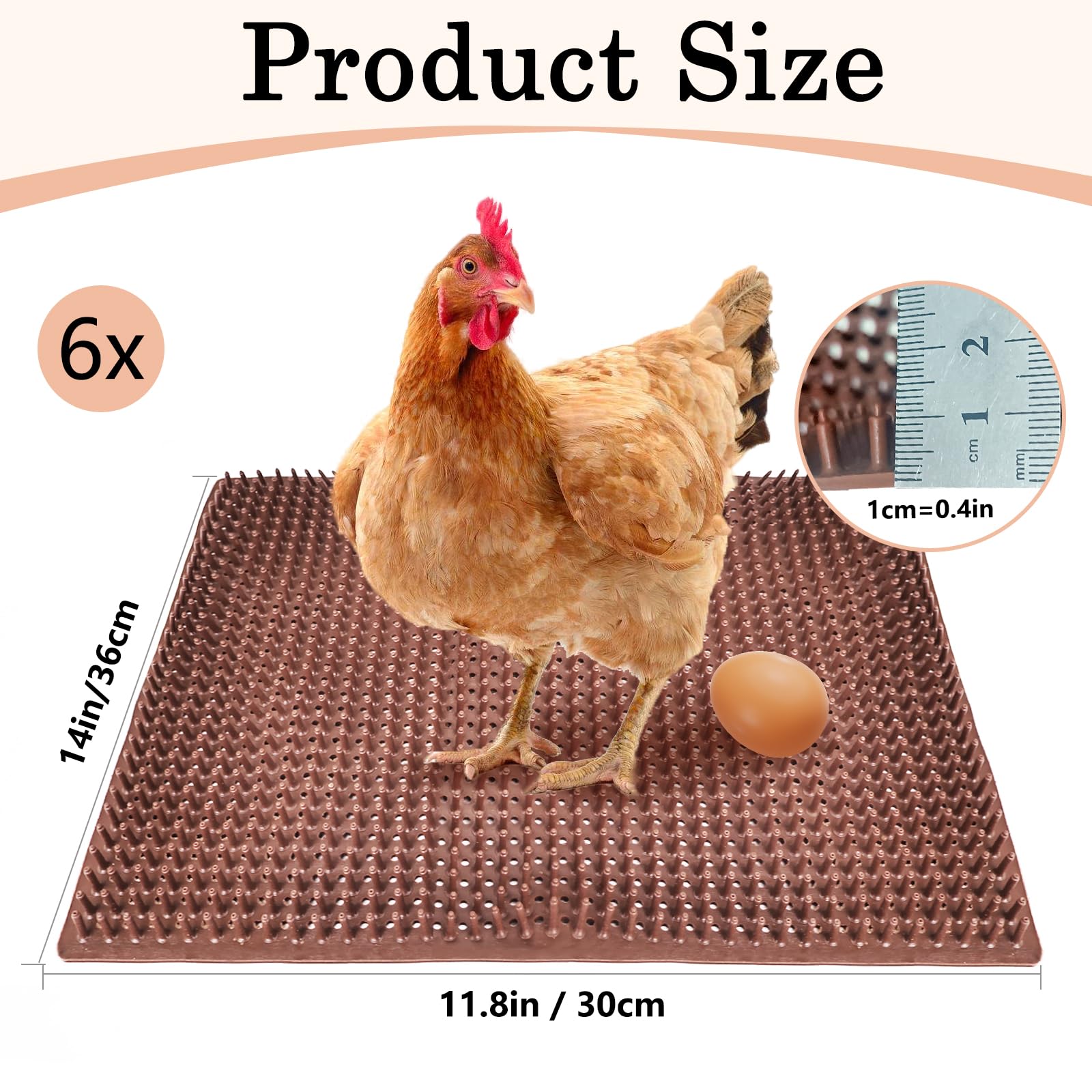 Gebena durable plastic nesting pad withstands active chickens for years.