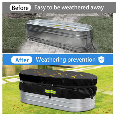 Gecic stock tank cover with reflective strips for safer nighttime visibility.