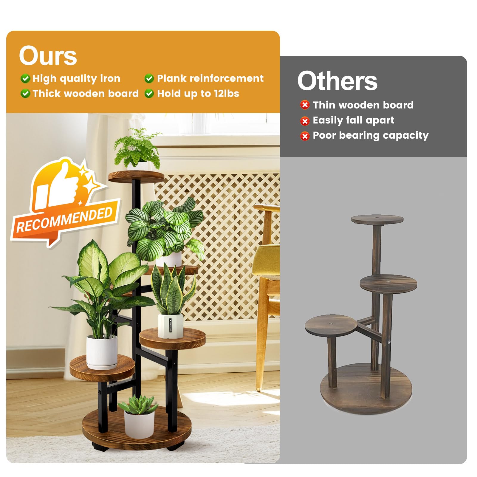 Geebobo corner shelf fits tight spaces and creates a vibrant indoor landscape.