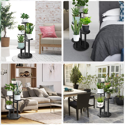 GEEBOBO small-space plant rack in living room creates a vibrant focal point.