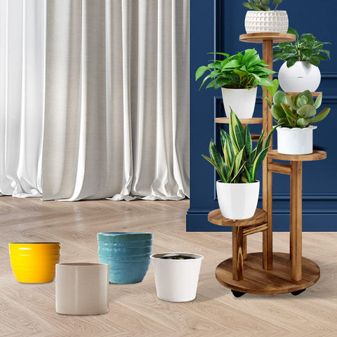 GEEBOBO triangular-base plant rack fits snug in corners