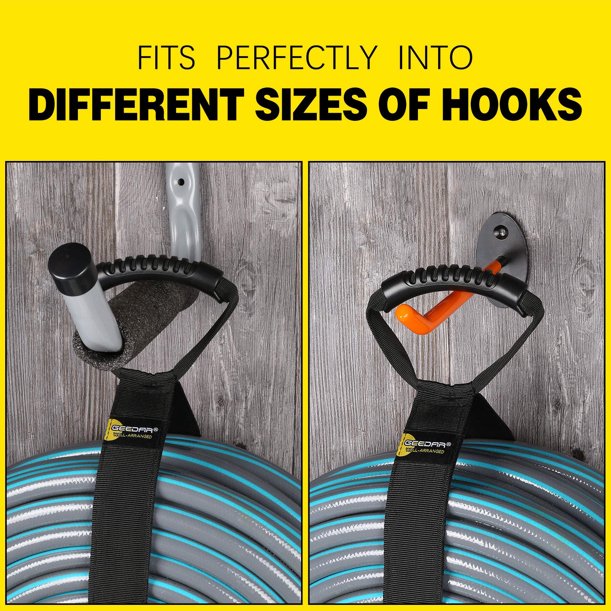 GEEDAR multiuse-hose-holder adapts to hoses and cords for versatile storage.