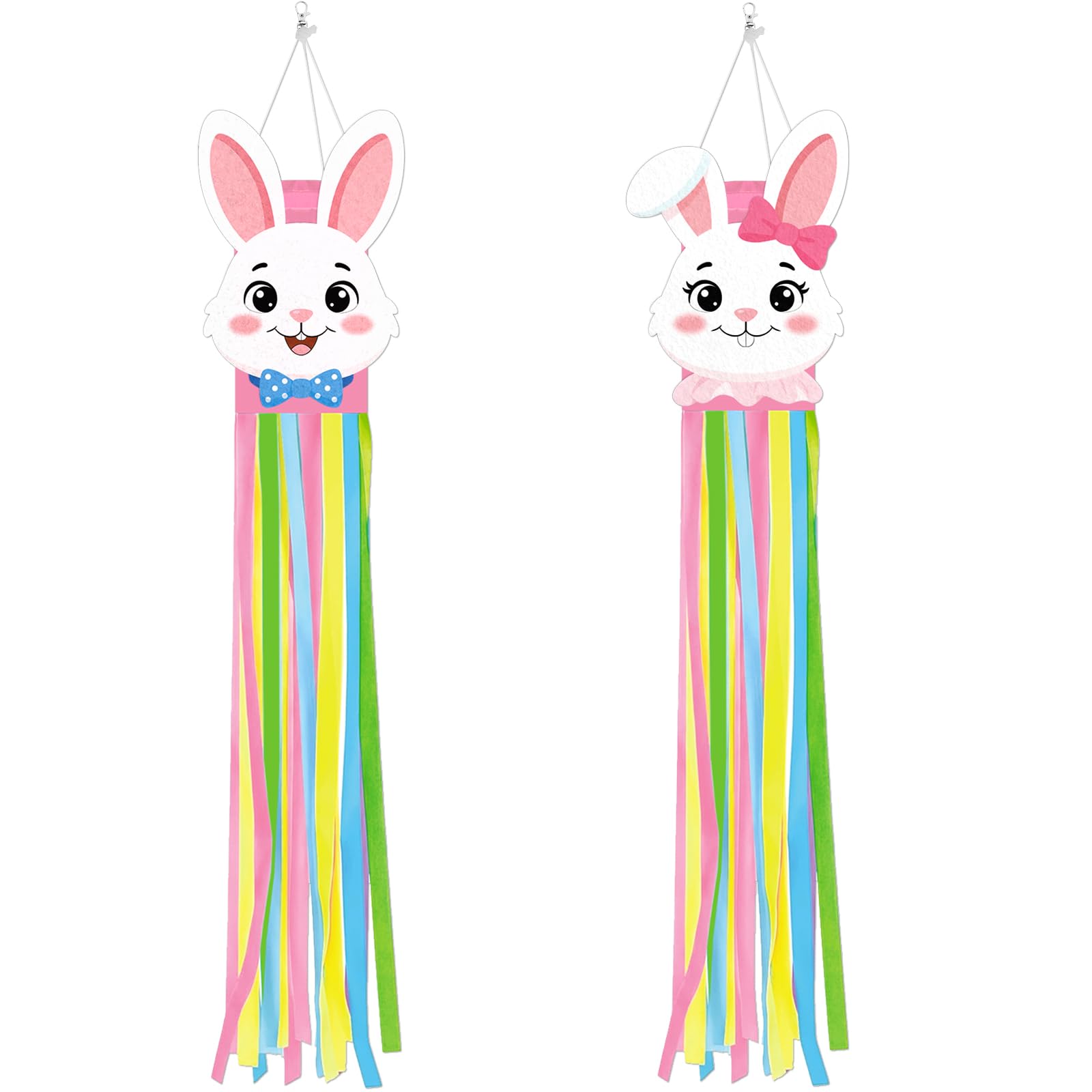 Geefuun Easter windsocks bunny face 2-pack for yard and garden use