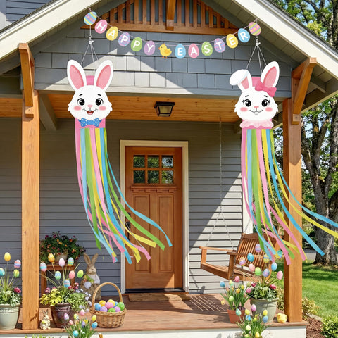 Geefuun windsocks with colorful streamers for lively outdoor decor