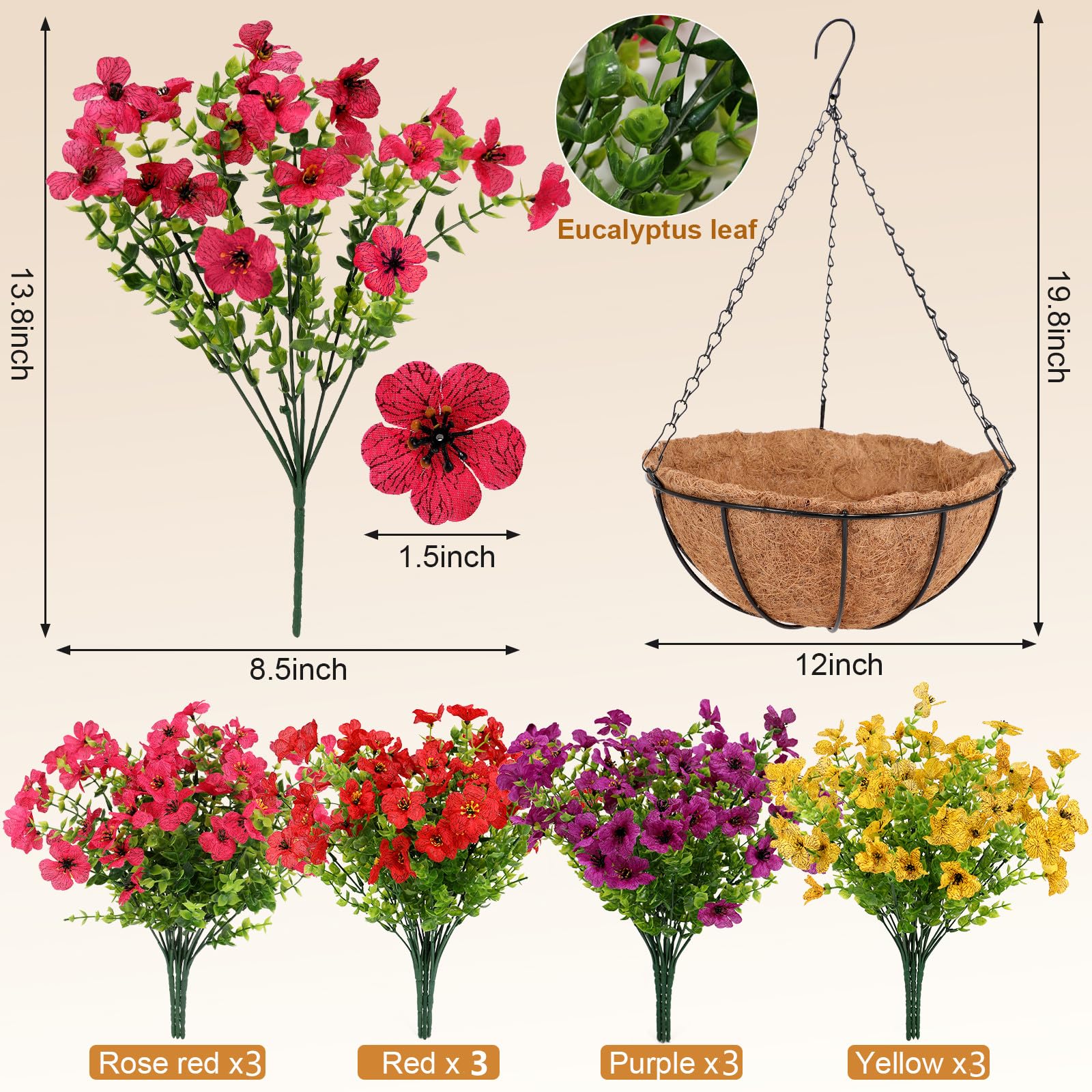 Geegoods UV-resistant plastic flowers withstand sun for outdoor use