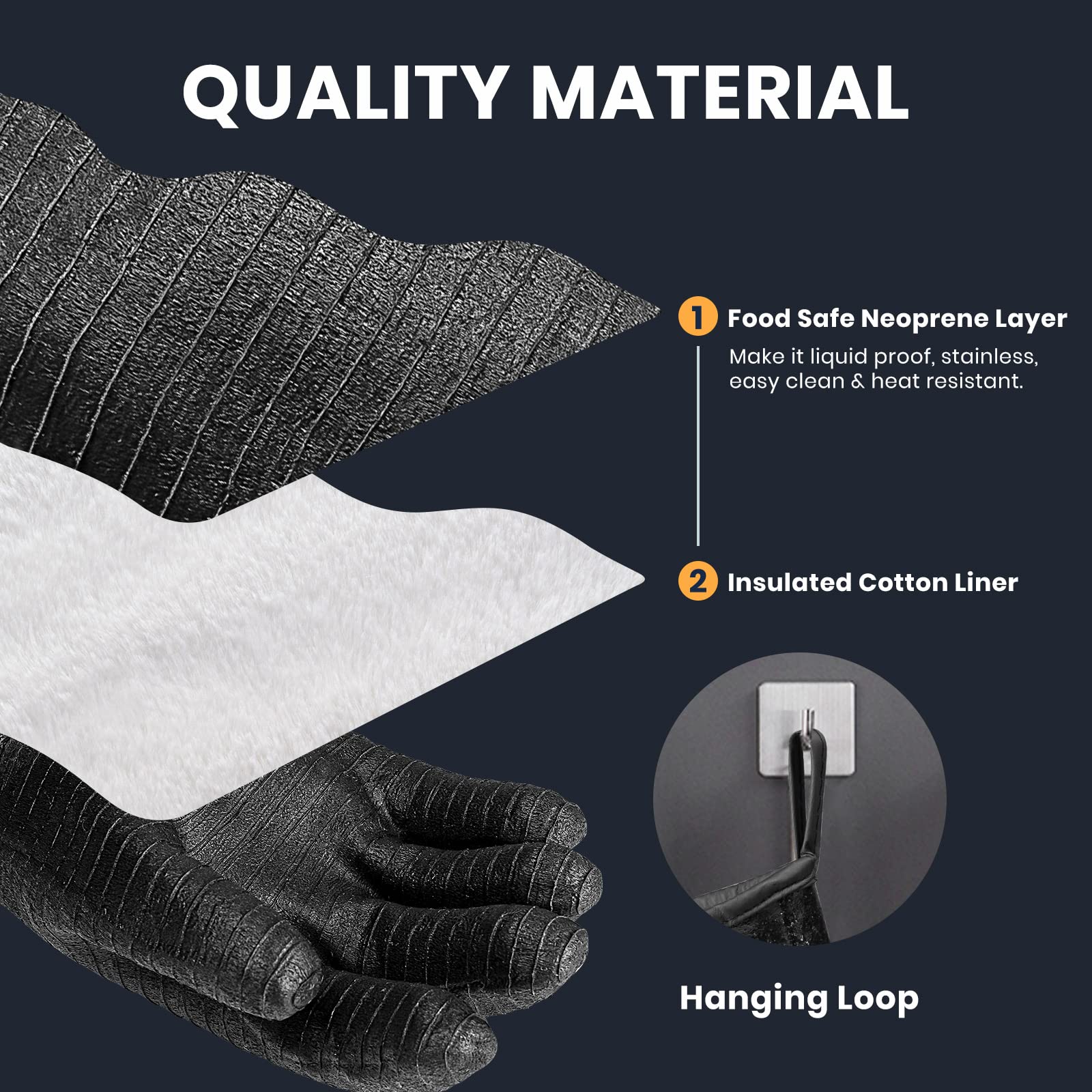 GEEKHOM long cuff protects wrists and forearms from open flames.