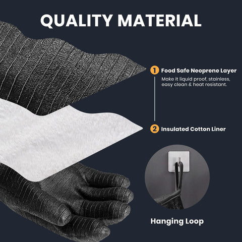 GEEKHOM long cuff protects wrists and forearms from open flames.