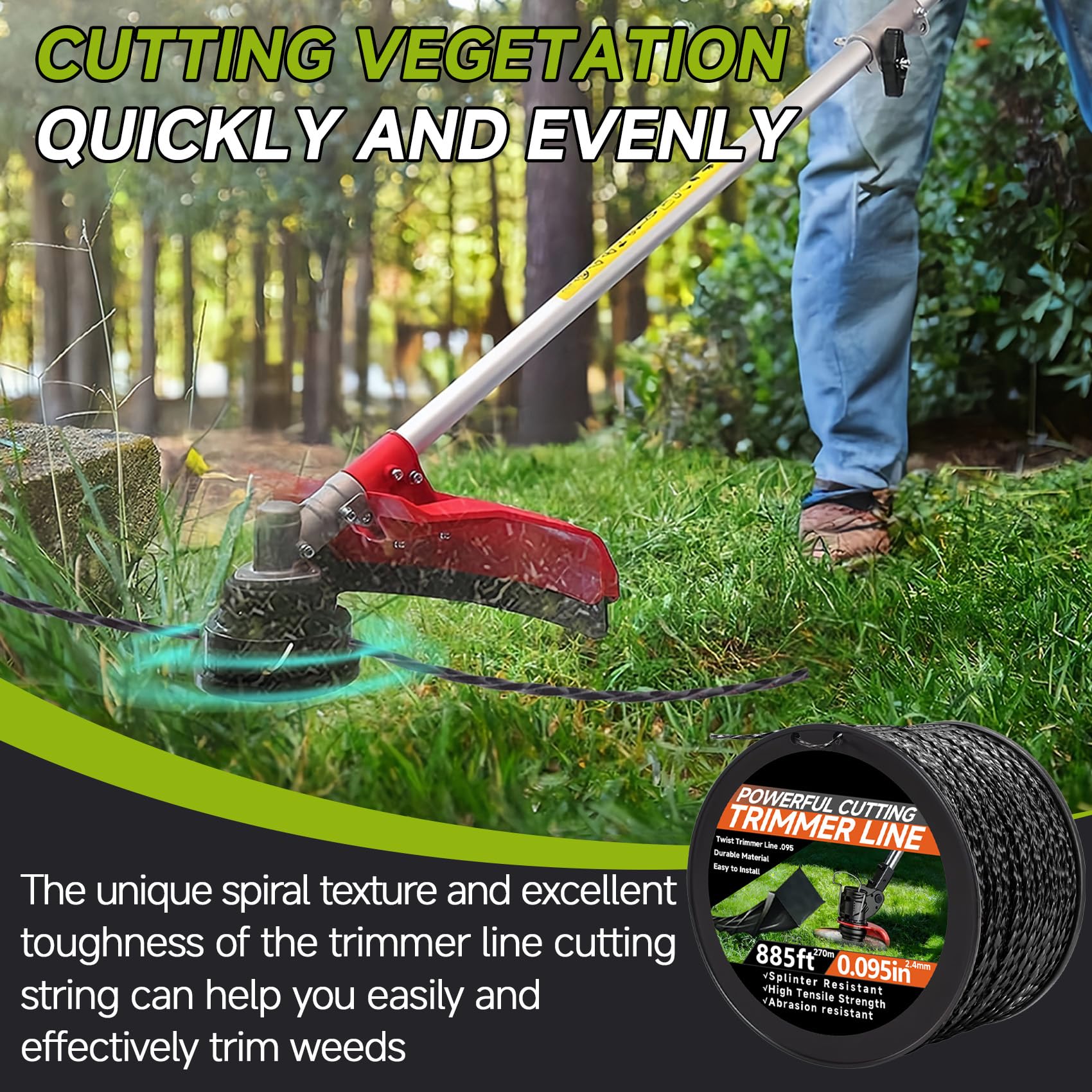 GeekNi long 885ft length minimizes reloads during large yard projects.